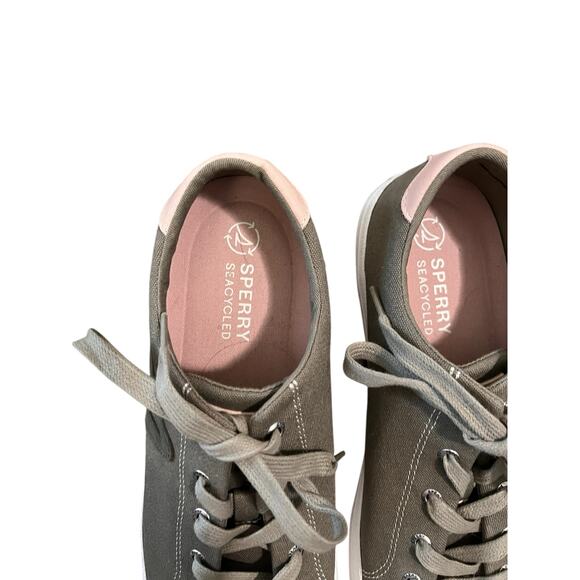 Sperry Top Sider Seacycled Sandy Lace-Up Sneaker Olive Green Size 12 - Picture 2 of 9